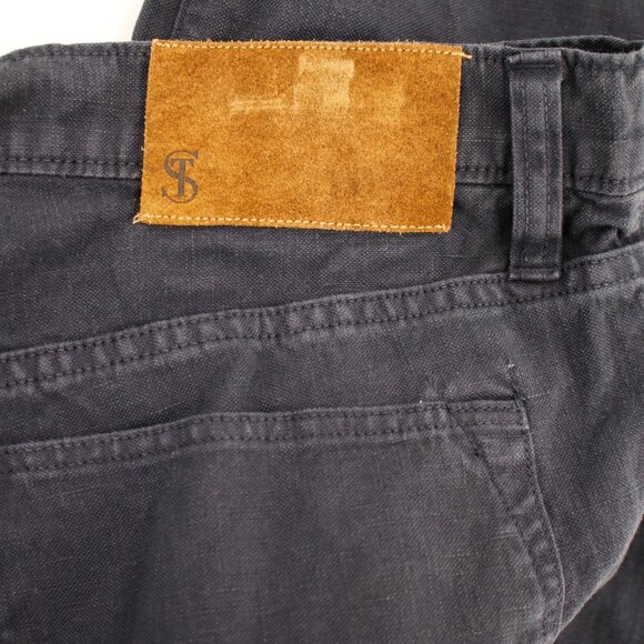 Todd Snyder Pants Mens 38 L27 Slim Fit 5 Pocket Cotton Linen Flat Front Blue - Picture 4 of 13